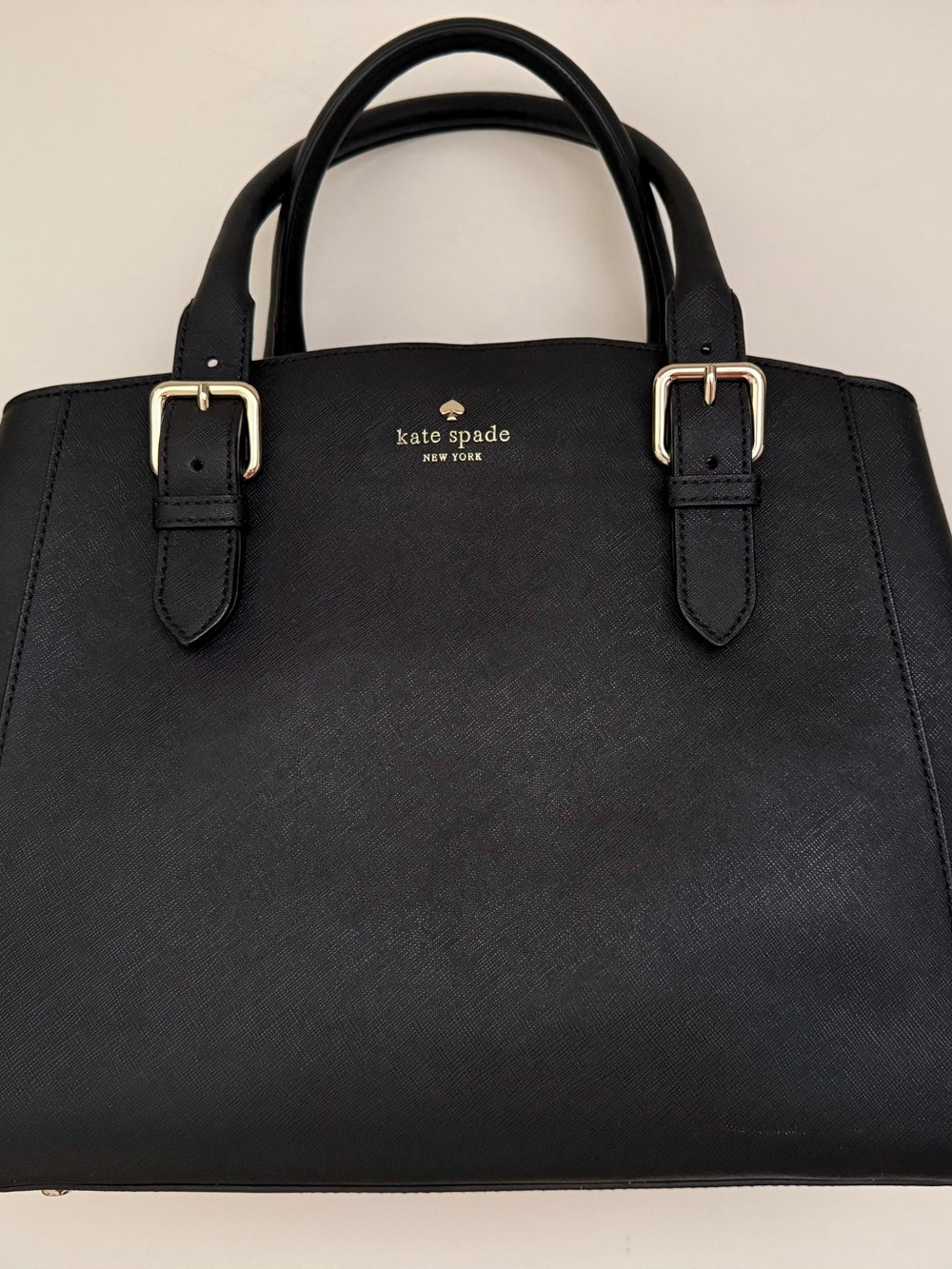 kate spade charlotte street sloan Canvas Satchel balck with Gold Hardware